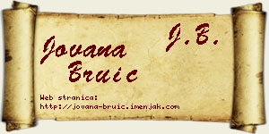 Jovana Bruić vizit kartica